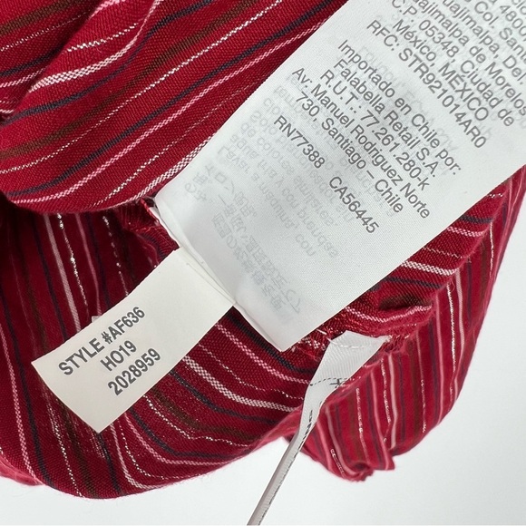 Madewell Swingy Peasant Top in Metallic Stripe Red - Picture 5 of 10